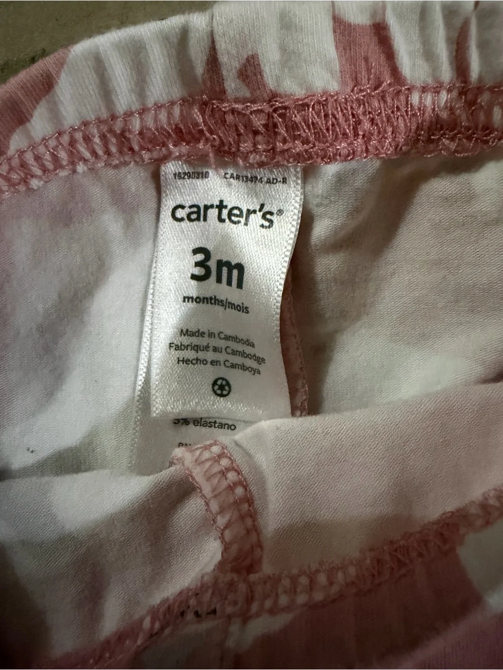 Carter's Pink Leggings with White Polar Bear Print